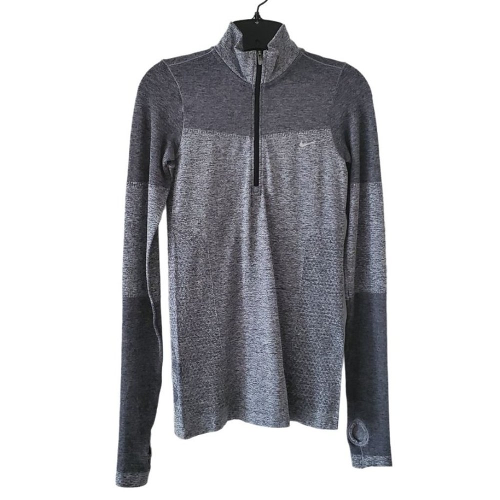 Nike Women's Dri-Fit 1/2 Zip Pullover Running Top | NWT | XS | Two-Toned Gray